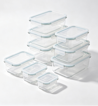 Mvoppovi - 8 Pack Clear Stackable Storage Bins, 4 Large + 4 Small for Kitchen Pantry