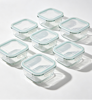 Mvoppovi - 8 Pack Airtight Borosilicate Glass Meal Prep Containers with Snap Lids